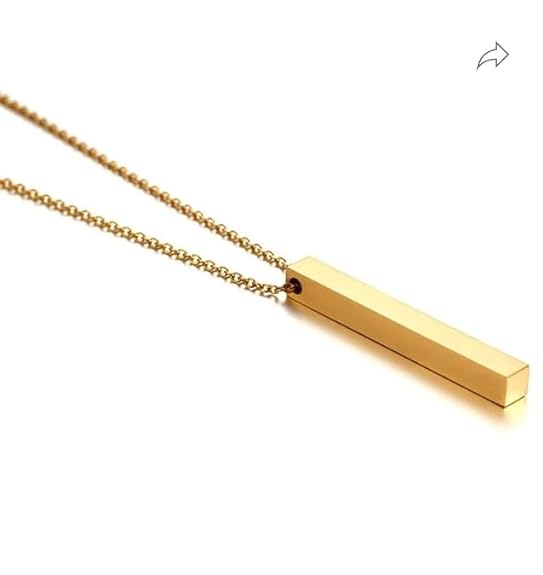 3D Cuboid Vertical Bar/Stick Metal Golden Colour Locket Pendant By Punjabi Swagg