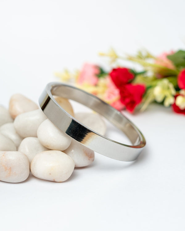 Stainless Steel Flat Kada for Men (Plain) 8 mm Thickness by Punjabi Swagg